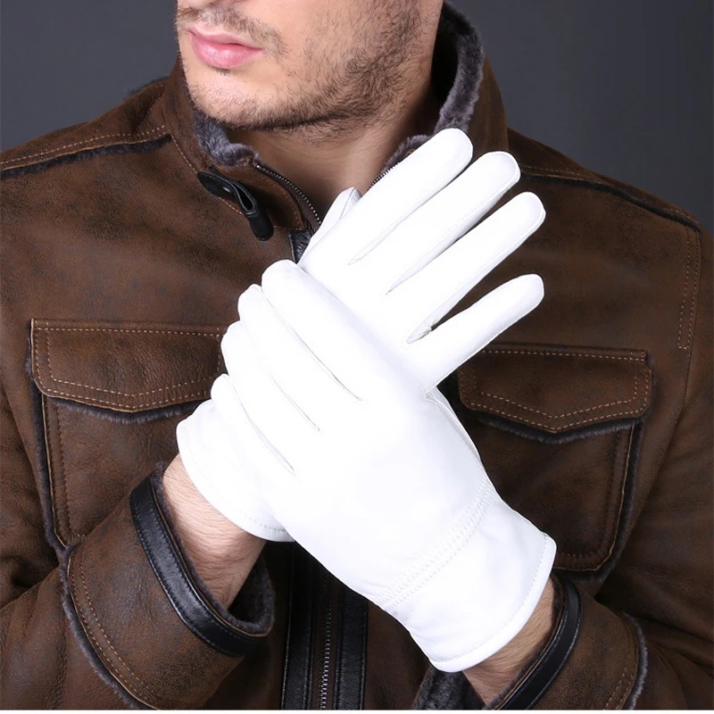 Leather Driving Glove - 2025 겨울 정품 가죽 흰색 장갑
