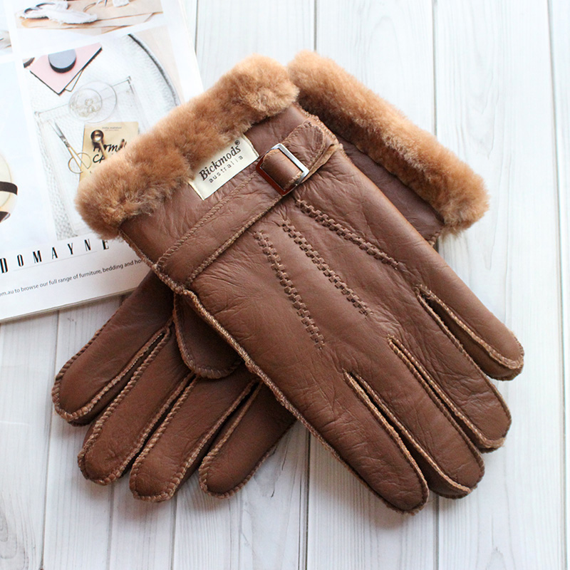 Leather Driving Glove - 양모 모피 장갑 남자의 두꺼운 겨울