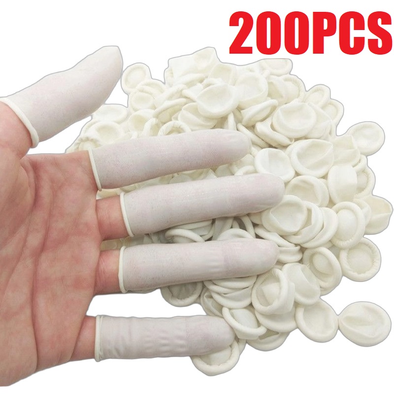 Latex Disposable Glove - 100/200PCS 파우더 프리 미끄럼 방지 손가락
