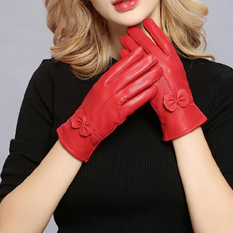 Wool Glove Lined - 여성 정품 가죽 겨울 따뜻한 장갑