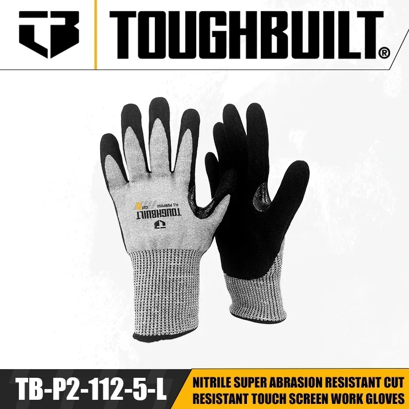 Nitrile Mechanic Glove - 터프빌트 TB-P2-112-5-L/S/M 니트릴 초내마모성 절단방지 터치스크린