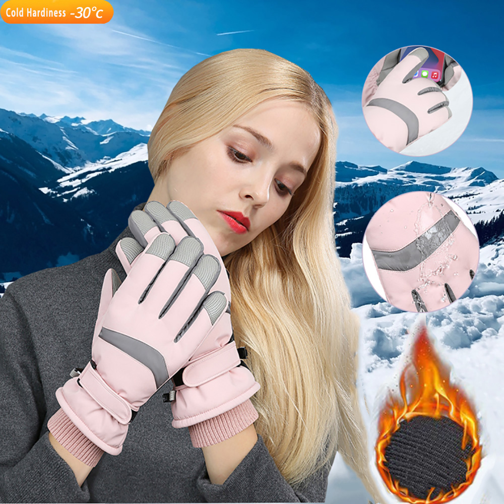 Ski Glove Waterproof - YANBIGUO 스키 장갑 여성용 겨울 장갑