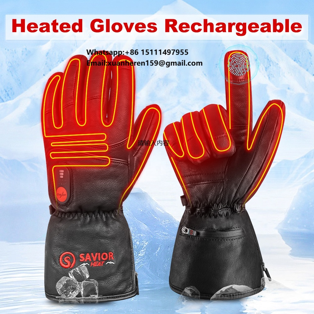 Ski Glove Waterproof - 가열 가죽 장갑 남성 여성 겨울
