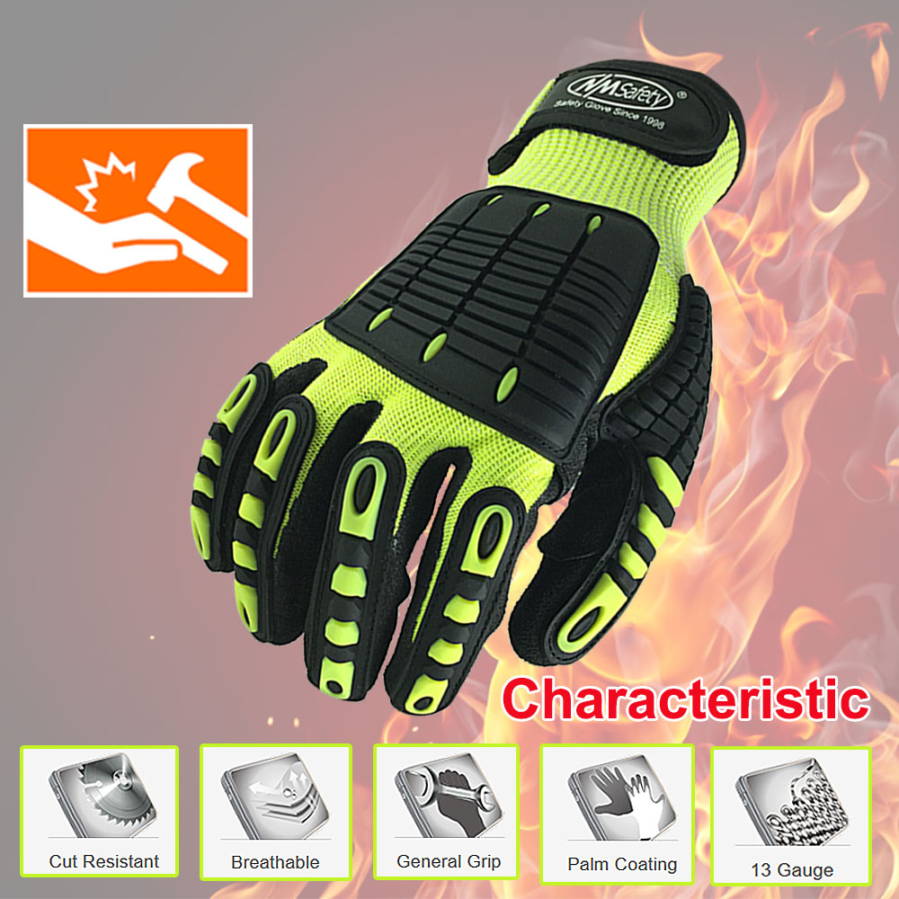 Work Glove Impact - NMSafety 고품질 장갑 충격 흡수 역학
