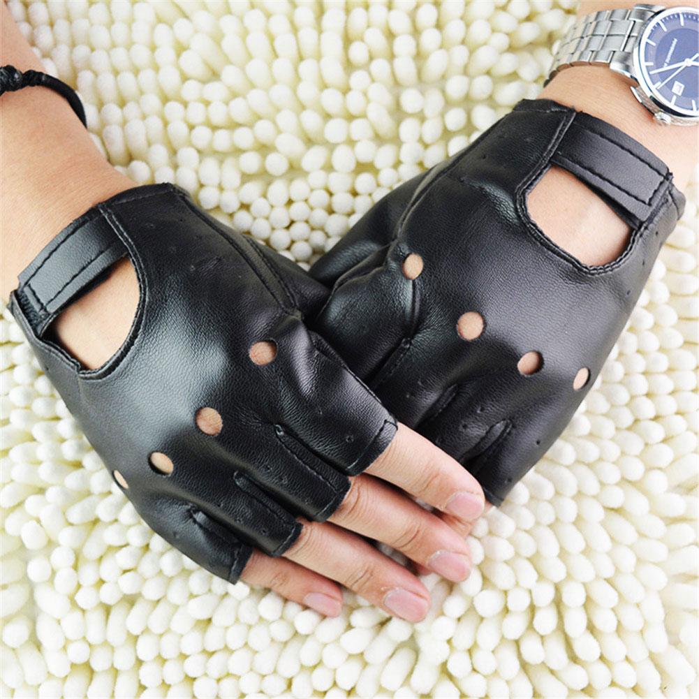 Leather Driving Glove - 유니섹스 반손가락 장갑 연극용 펑크 힙합