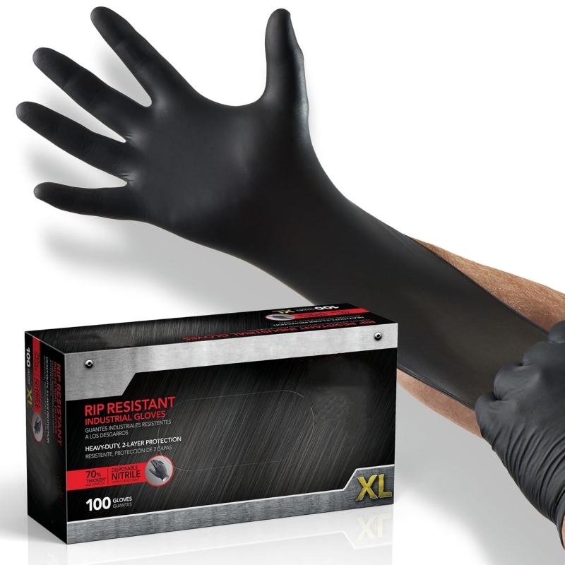 Latex Disposable Glove - 100개입 블랙 니트릴 장갑 일회용 라텍스