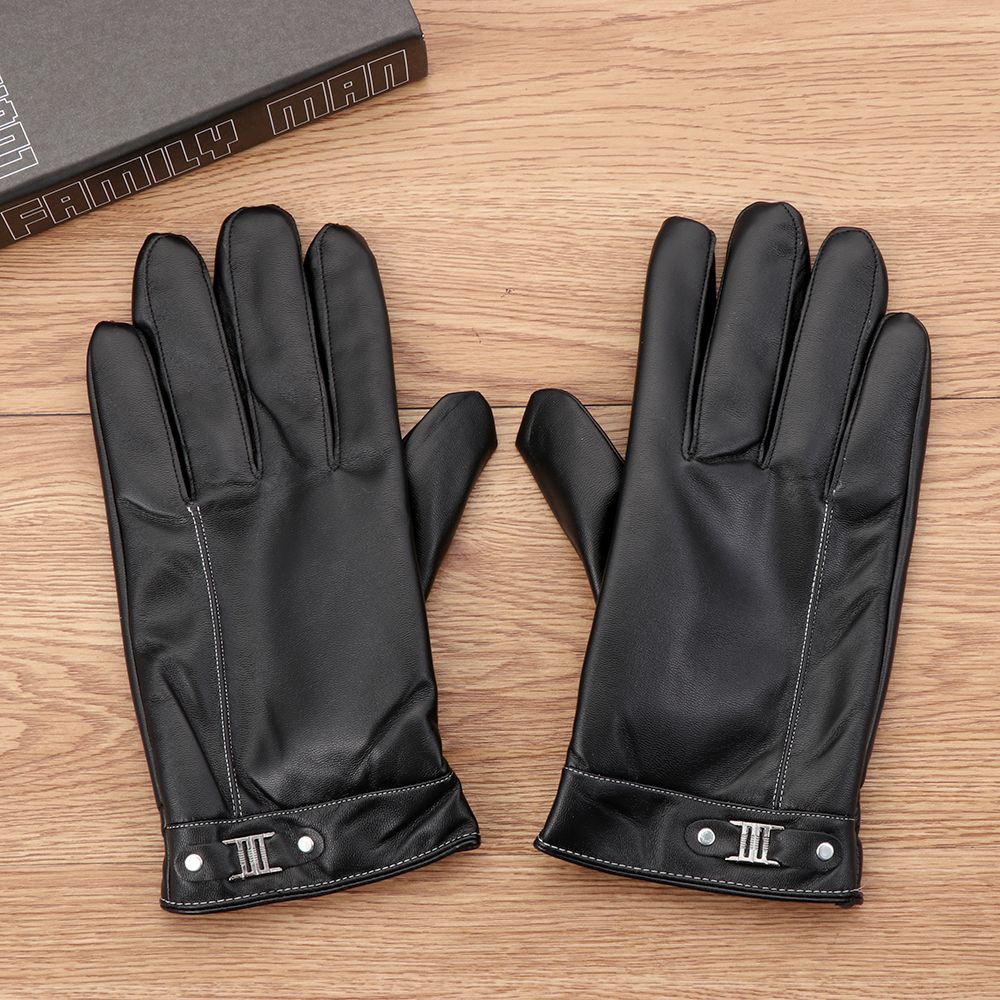 남성용 양털 열 가죽 장갑, 따뜻한 터치 스크린 방풍  - Leather Driving Glove 리뷰 및 가격