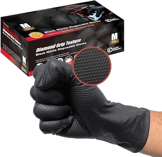 검은색 니트릴 장갑 일회용 8밀 라텍스 프리 정비사 장 - Nitrile Mechanic Glove 리뷰 및 가격