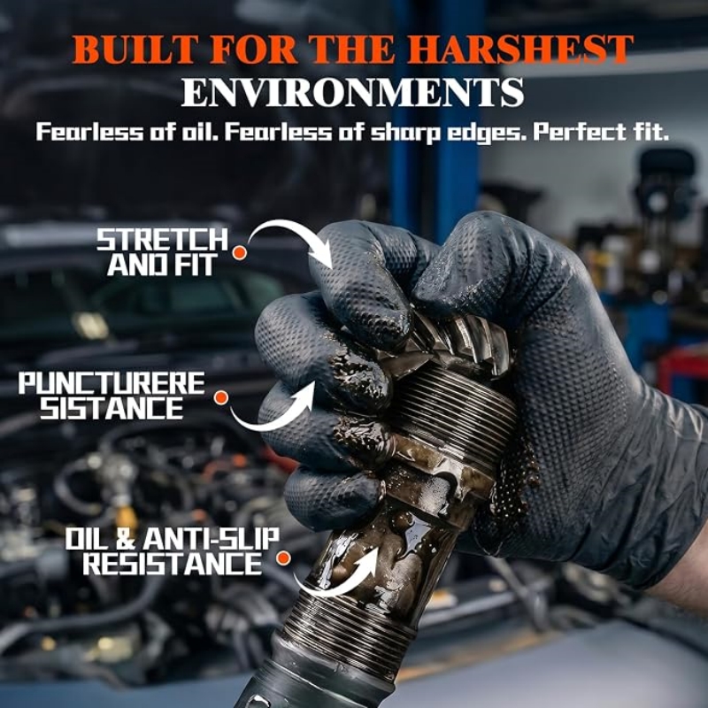 8mil 헤비듀티 산업용 오렌지색 일회용 니트릴 장갑  - Nitrile Mechanic Glove 리뷰 및 가격