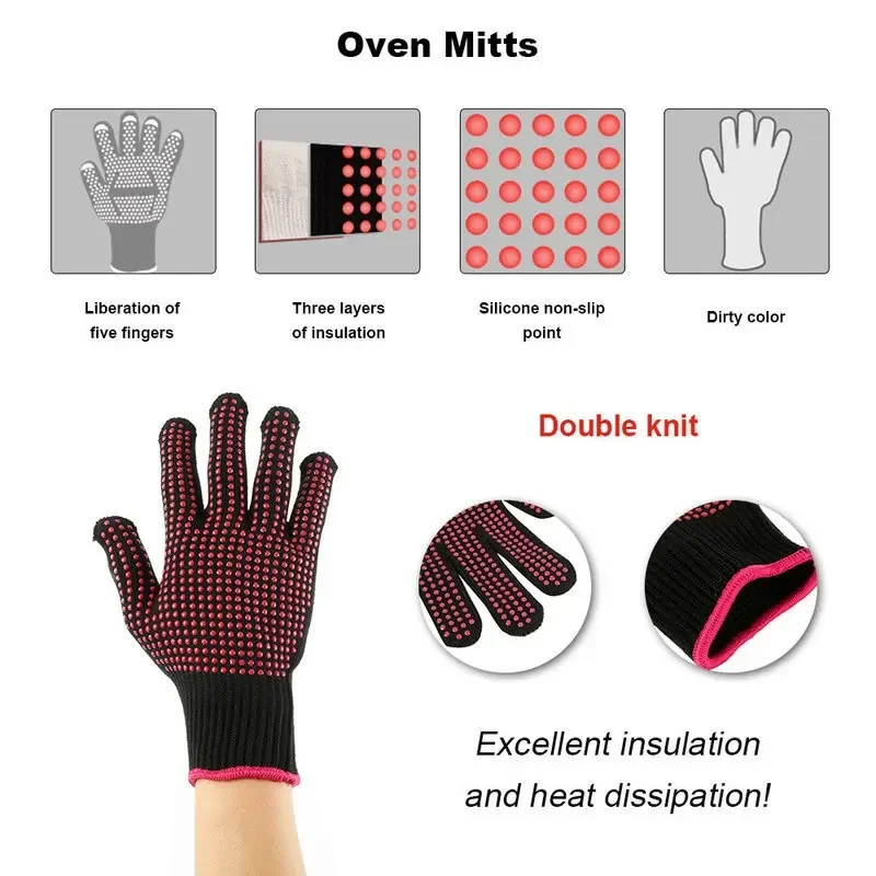 논슬립 실리콘 BBQ 장갑 1쌍, 주방 그릴 캠핑 및  - Oven Mitt Silicone 리뷰 및 가격