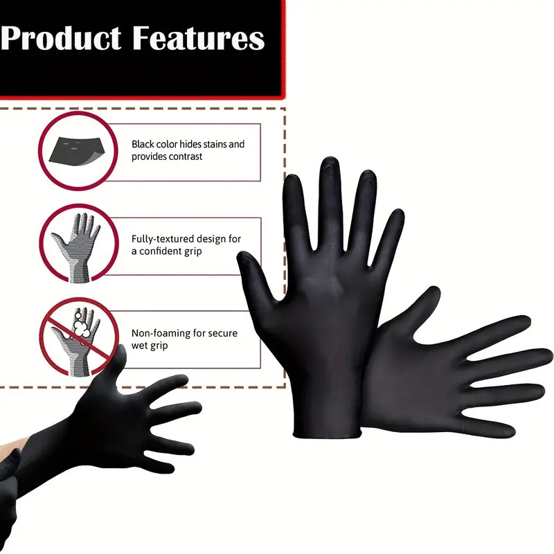 검정색 일회용 니트릴 장갑 두꺼운 내구성 가정용 청소  - Nitrile Mechanic Glove 리뷰 및 가격