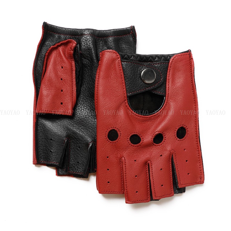 봄 남성용 100% 순수 가죽 반 손가락 얇은 장갑 남 - Leather Driving Glove 리뷰 및 가격