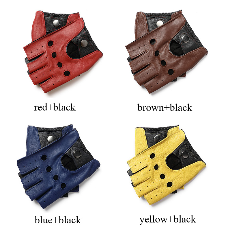 봄 남성용 100% 순수 가죽 반 손가락 얇은 장갑 남 - Leather Driving Glove 리뷰 및 가격