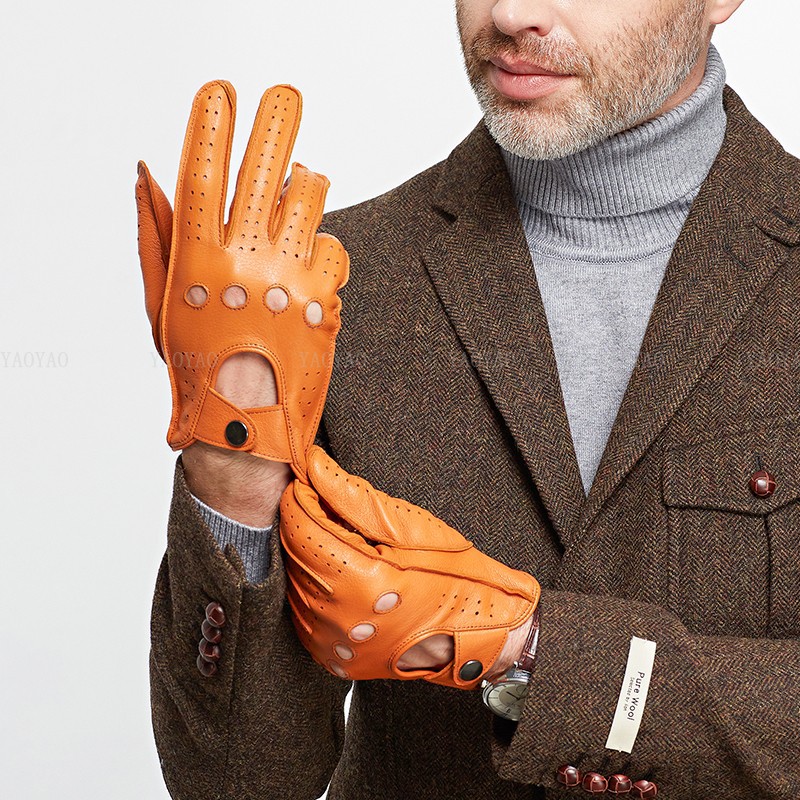 남성용 진짜 가죽 장갑, 진짜 양가죽, 블랙, 브라운, - Leather Driving Glove 리뷰 및 가격