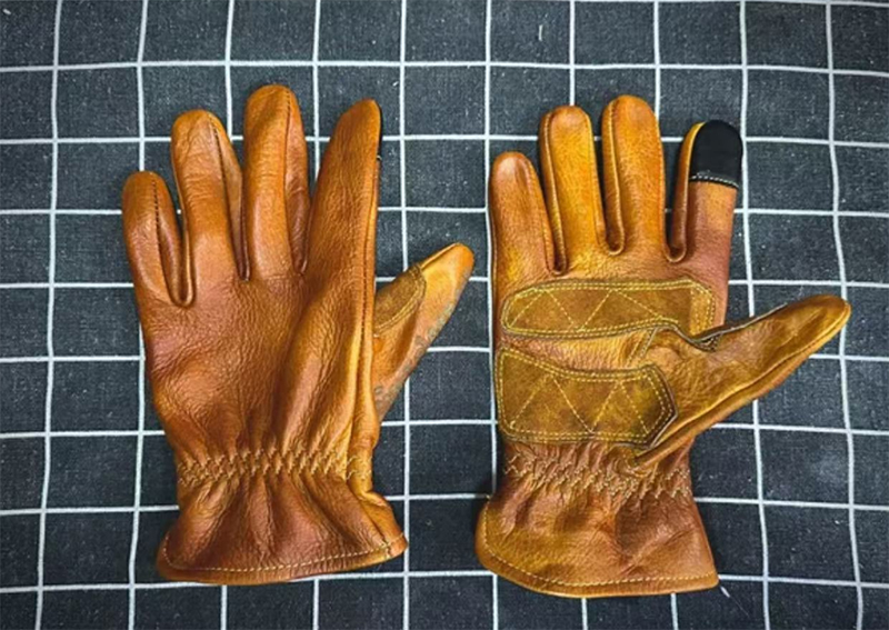 수제 진짜 가죽 레트로 오토바이 장갑, 풀 핑거 터치  - Motorcycle Glove Knuckle 리뷰 및 가격