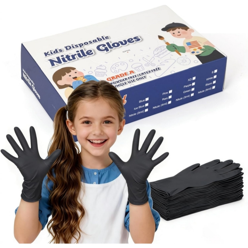 어린이용 검정색 니트릴 일회용 장갑 4-12세용 3.5 - Latex Disposable Glove 리뷰 및 가격