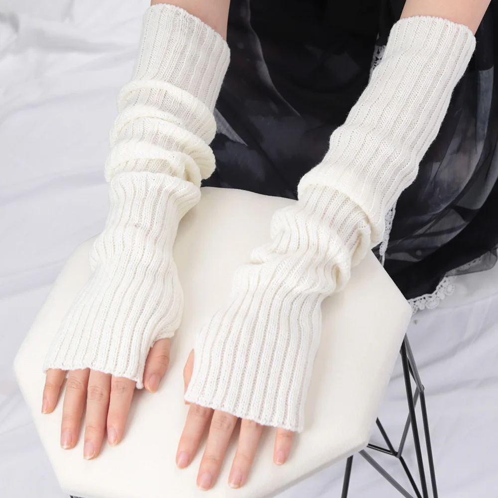 2025 신상 52cm 여성 니트 암 슬리브 일본식 흰 - Fingerless Glove Knit 리뷰 및 가격