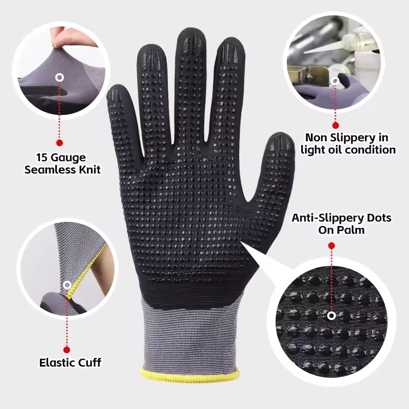 마이크로 폼 안전 작업 장갑 나일론 니트릴 코팅 미끄럼 - Nitrile Mechanic Glove 리뷰 및 가격