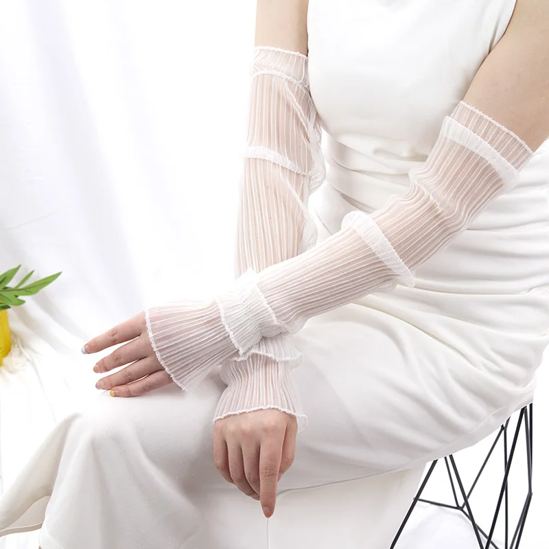 여름 긴 핑거리스 장갑 여성 야외 태양 보호 슬리브 얇 - Fingerless Glove Knit 리뷰 및 가격